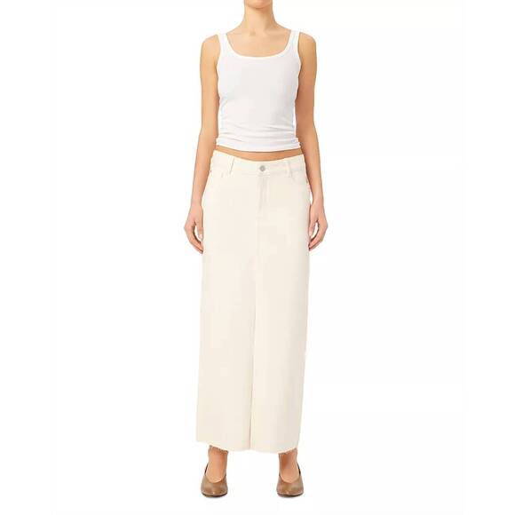 NEW DL1961 - WOMEN'S asra denim maxi skirt in ecru